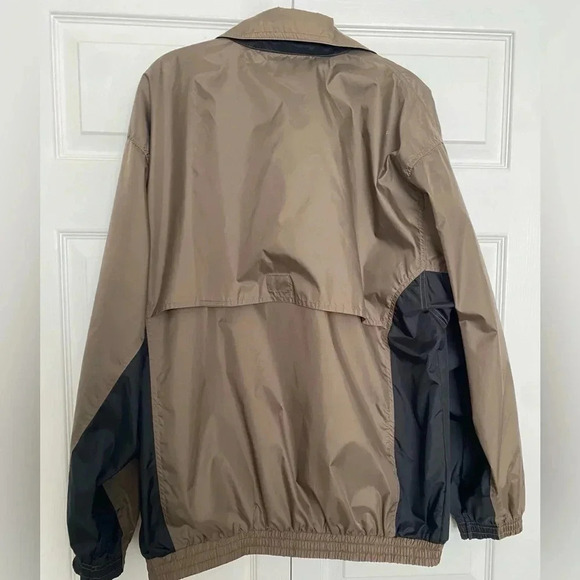 Vintage Golfsmith Golf Nylon Vented Windbreaker Jacket Brown/Black Men's Lg EUC - Picture 6 of 10